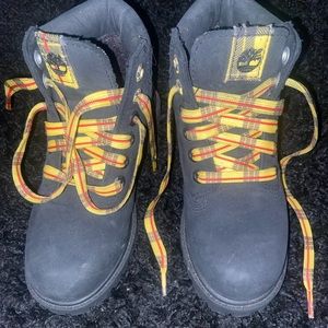 Little kids size 12 black Timberland boots.